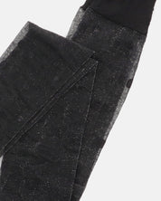 SHIMMER - collant glitter argento nero con pois neri