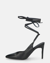 ADENIKE - décolleté con lacci in ecopelle nero