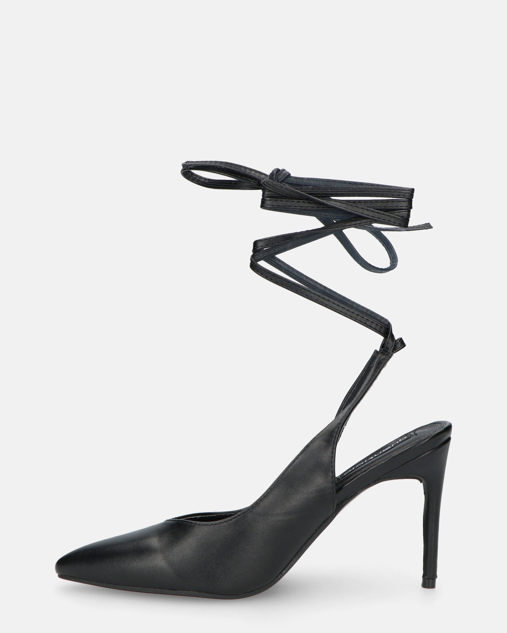 ADENIKE - décolleté con lacci in ecopelle nero
