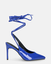 ADENIKE - décolleté con lacci in glassy blu