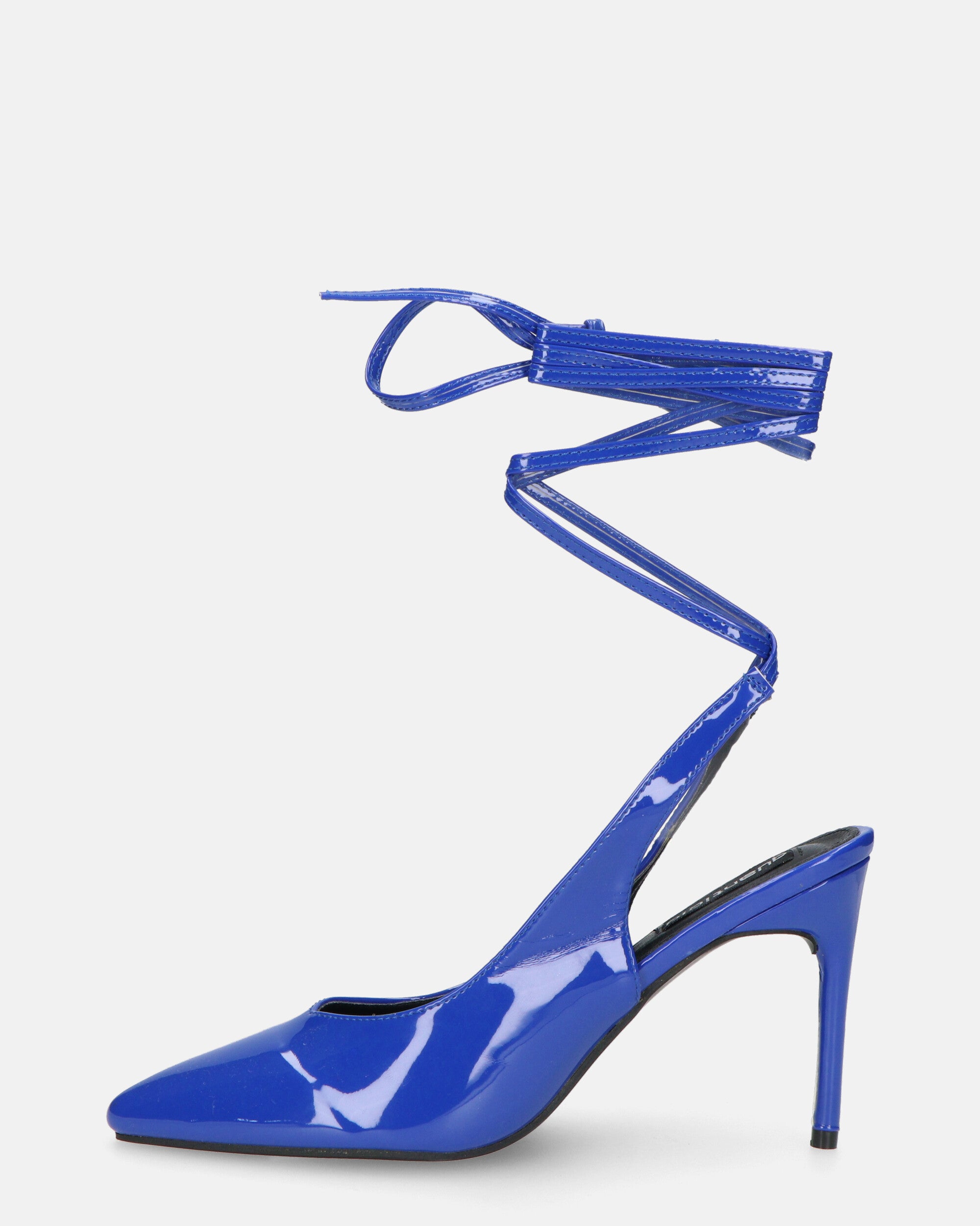 ADENIKE - décolleté con lacci in glassy blu