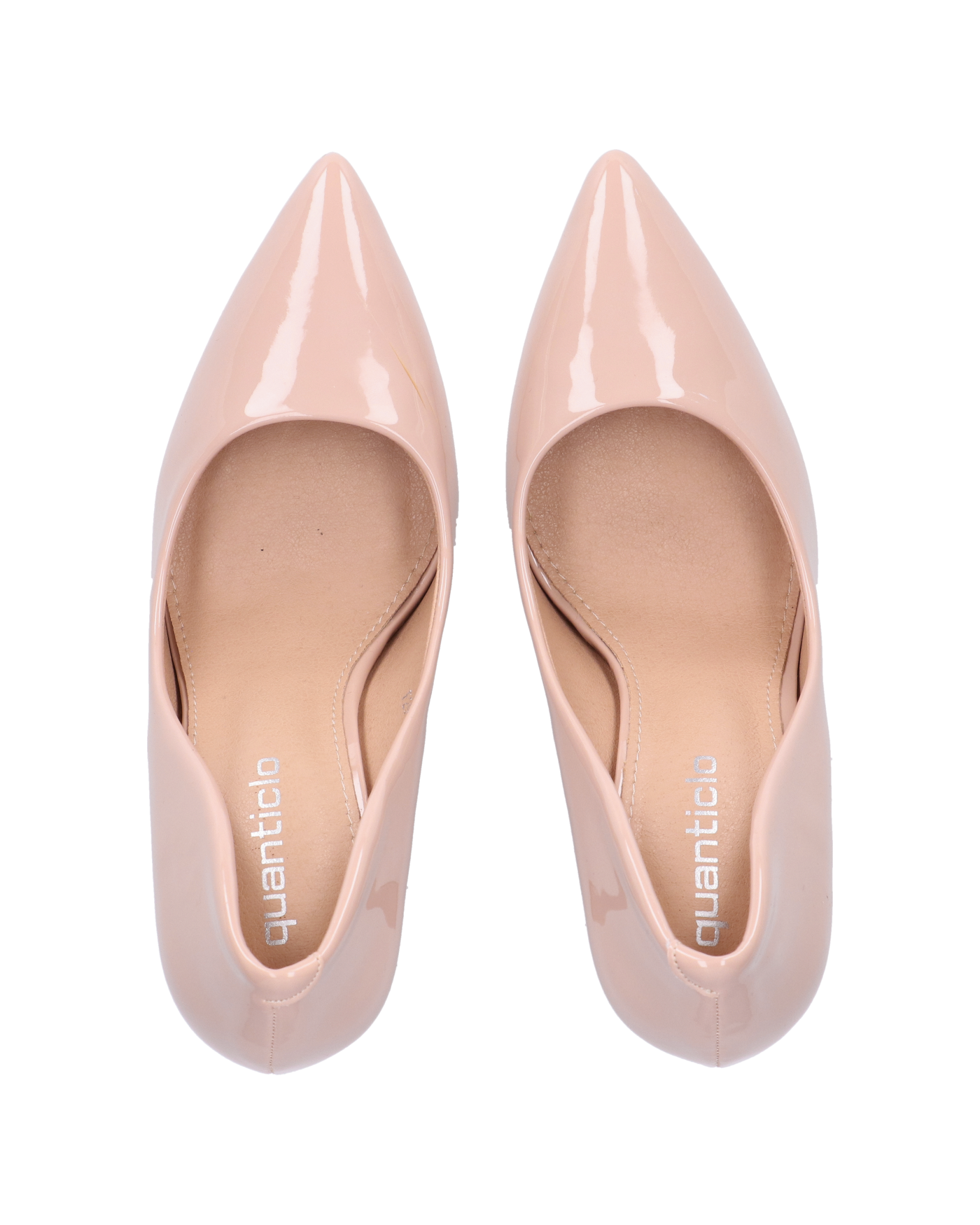 ALINA - décolleté in glassy beige con tacco a spillo