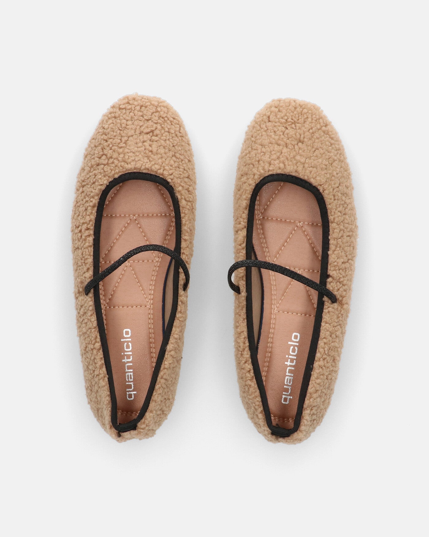 ALISSA - ballerine beige chiaro effetto peluche con suola beige