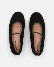 ALISSA - ballerine nere effetto peluche con suola beige