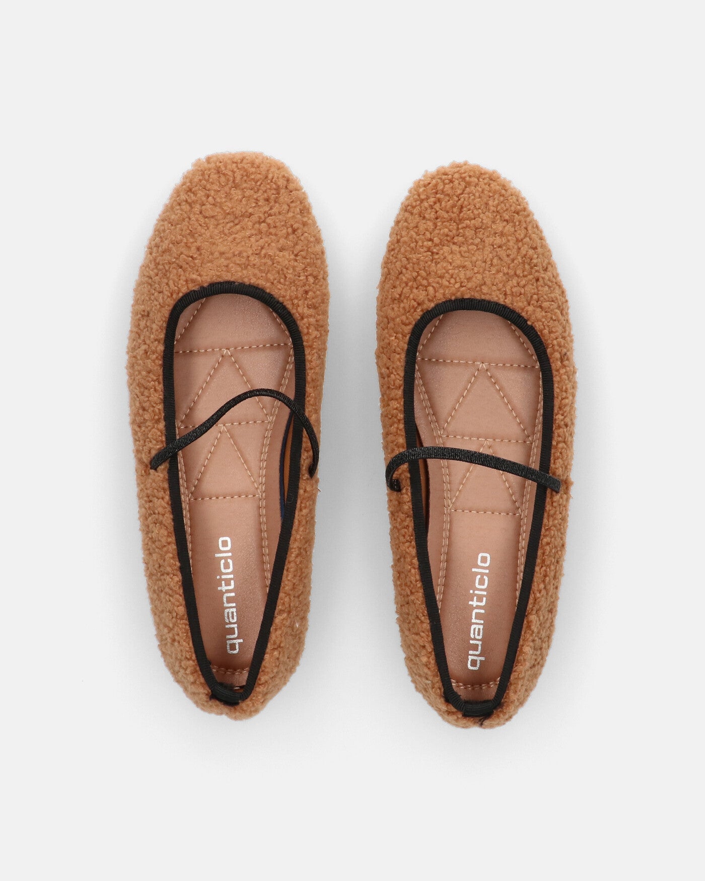 ALISSA - ballerine marrone effetto peluche con suola beige