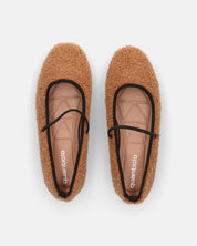 ALISSA - ballerine marrone effetto peluche con suola beige
