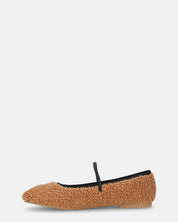 ALISSA - ballerine marrone effetto peluche con suola beige