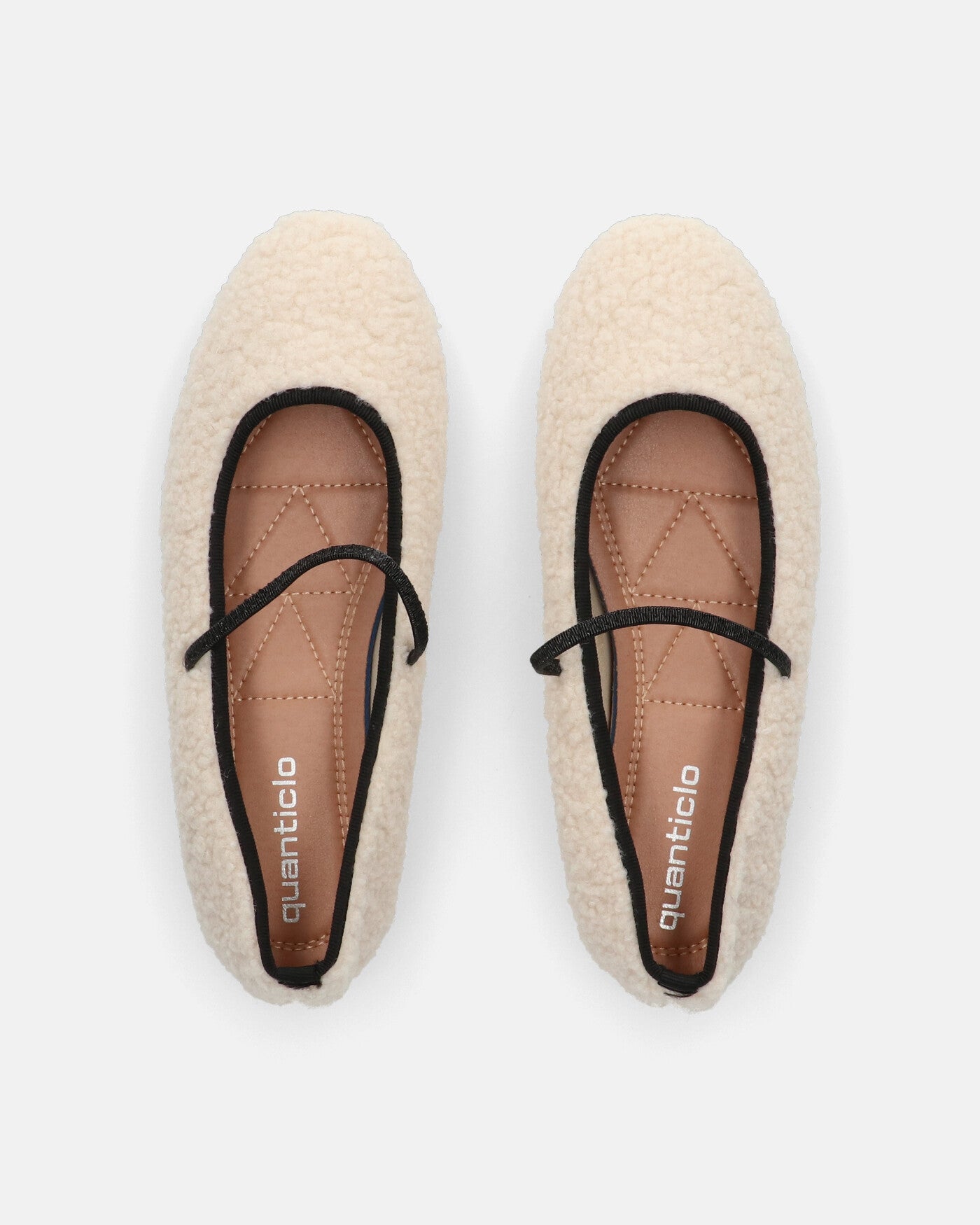 ALISSA - ballerine beige chiaro effetto peluche con suola beige