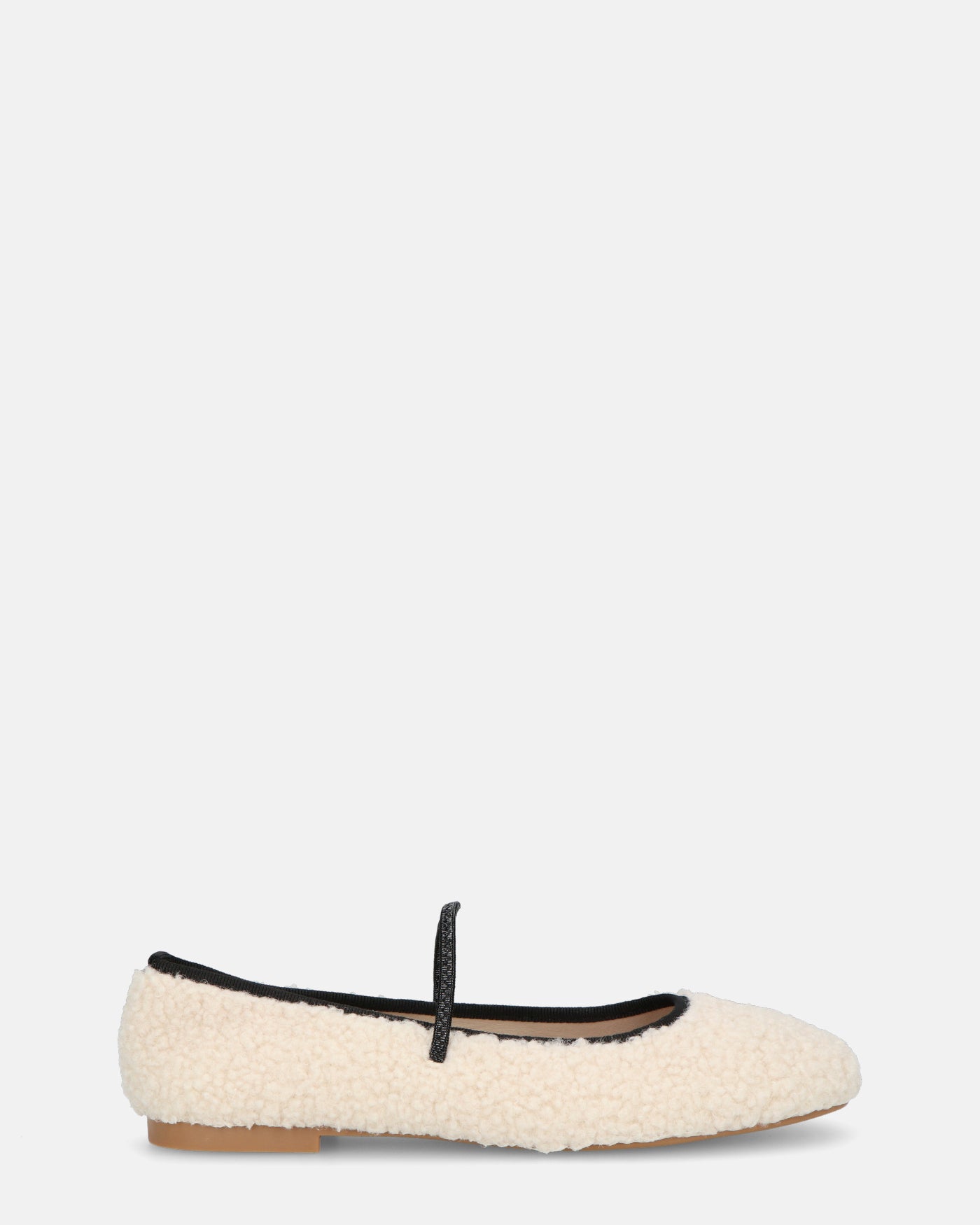 ALISSA - ballerine beige chiaro effetto peluche con suola beige