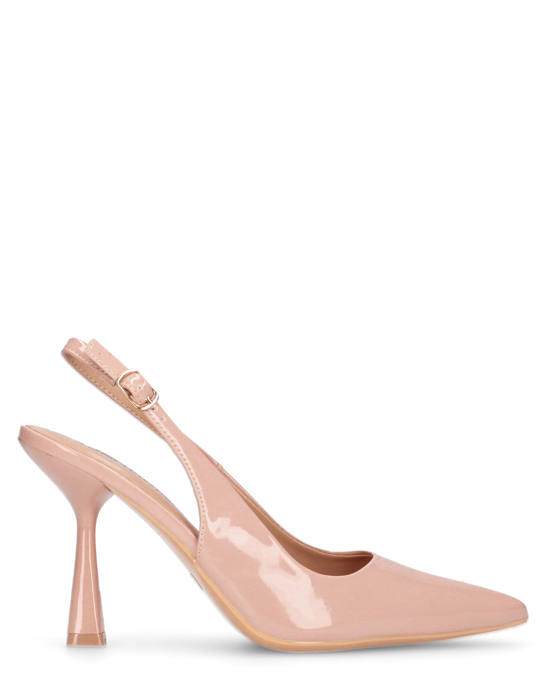 ANETTE - décolleté in glassy beige con cinturino regolabile