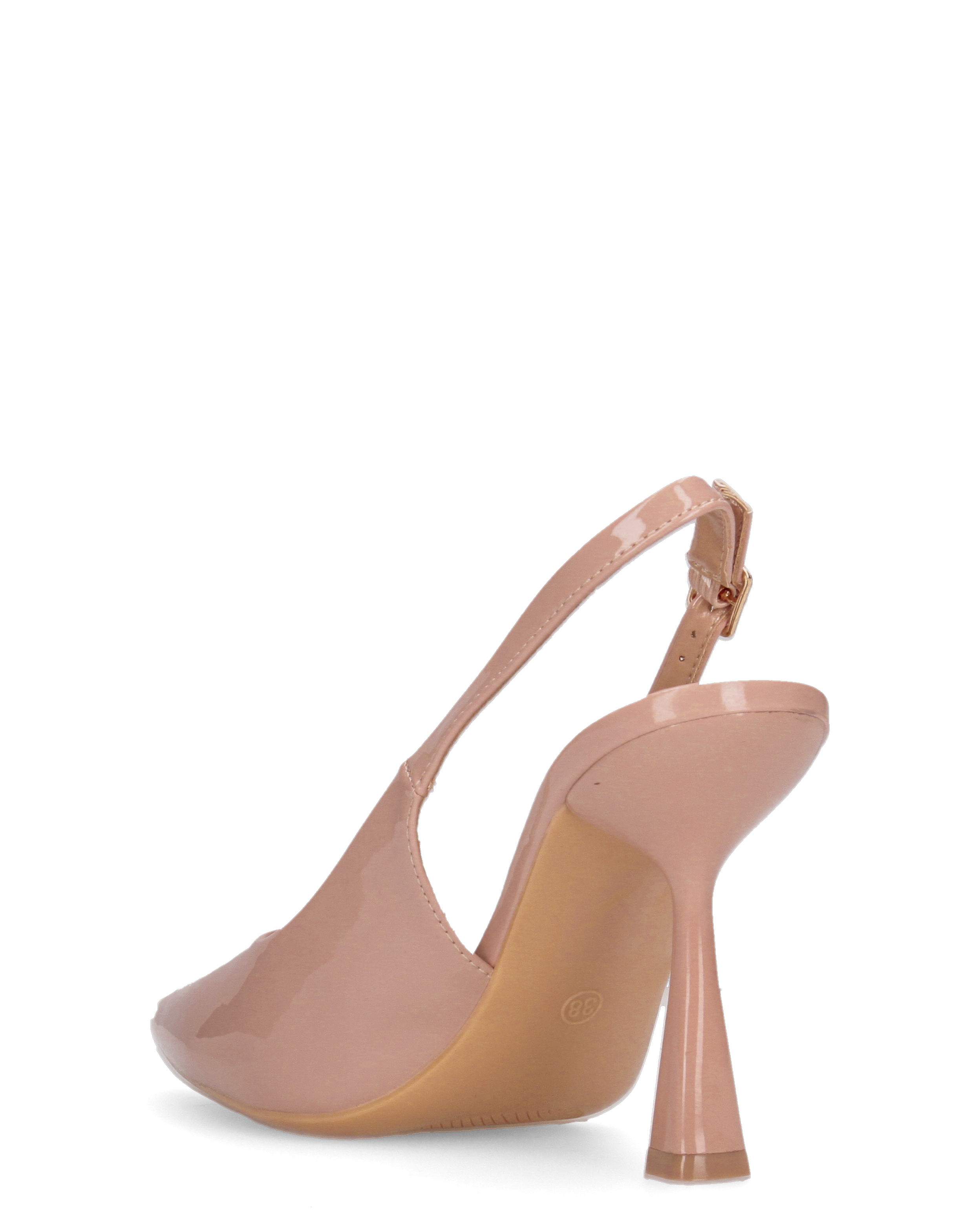 ANETTE - décolleté in glassy beige con cinturino regolabile