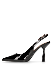 ANETTE - décolleté in glassy nero con cinturino regolabile