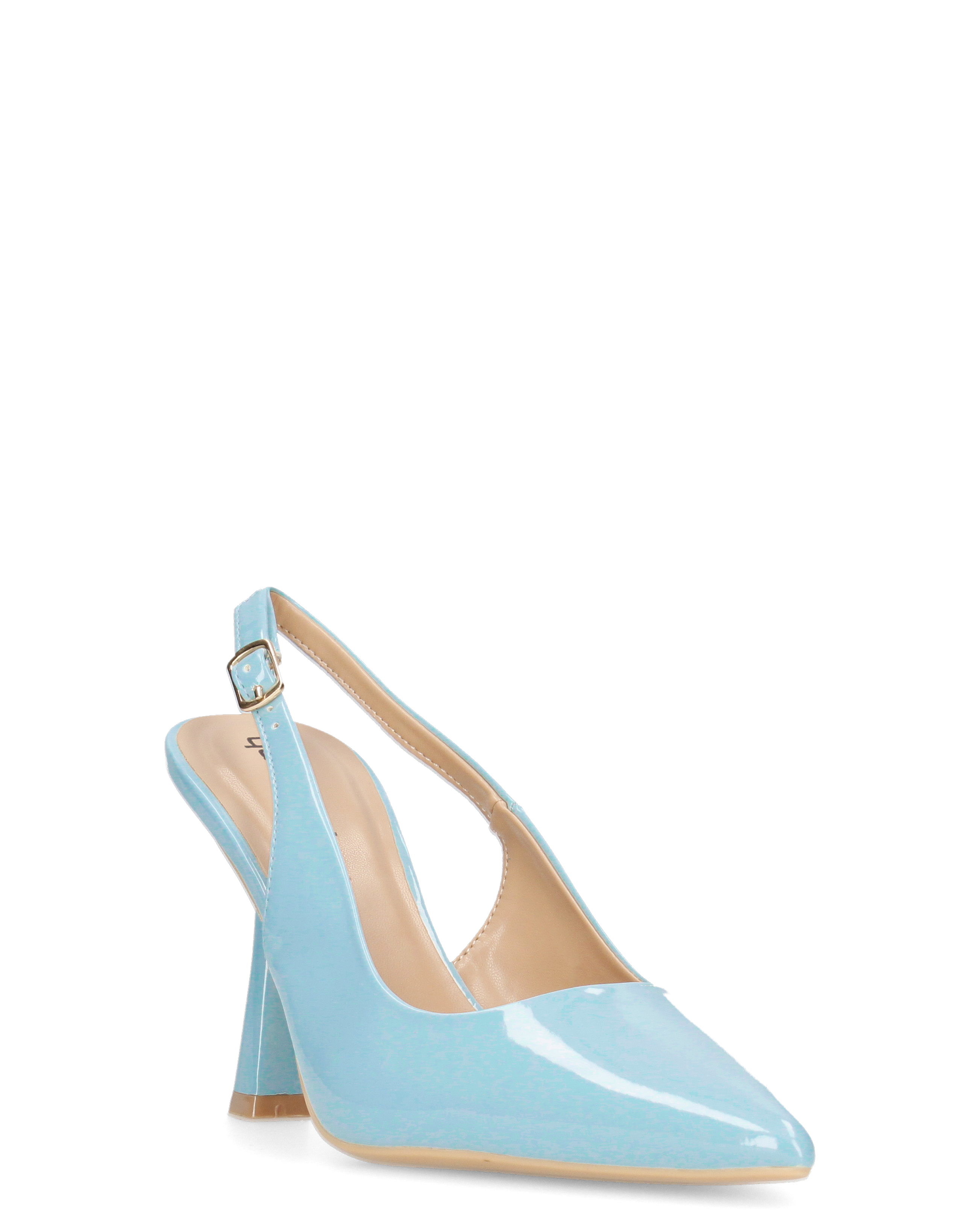 ANETTE - décolleté in glassy azzurro con cinturino regolabile