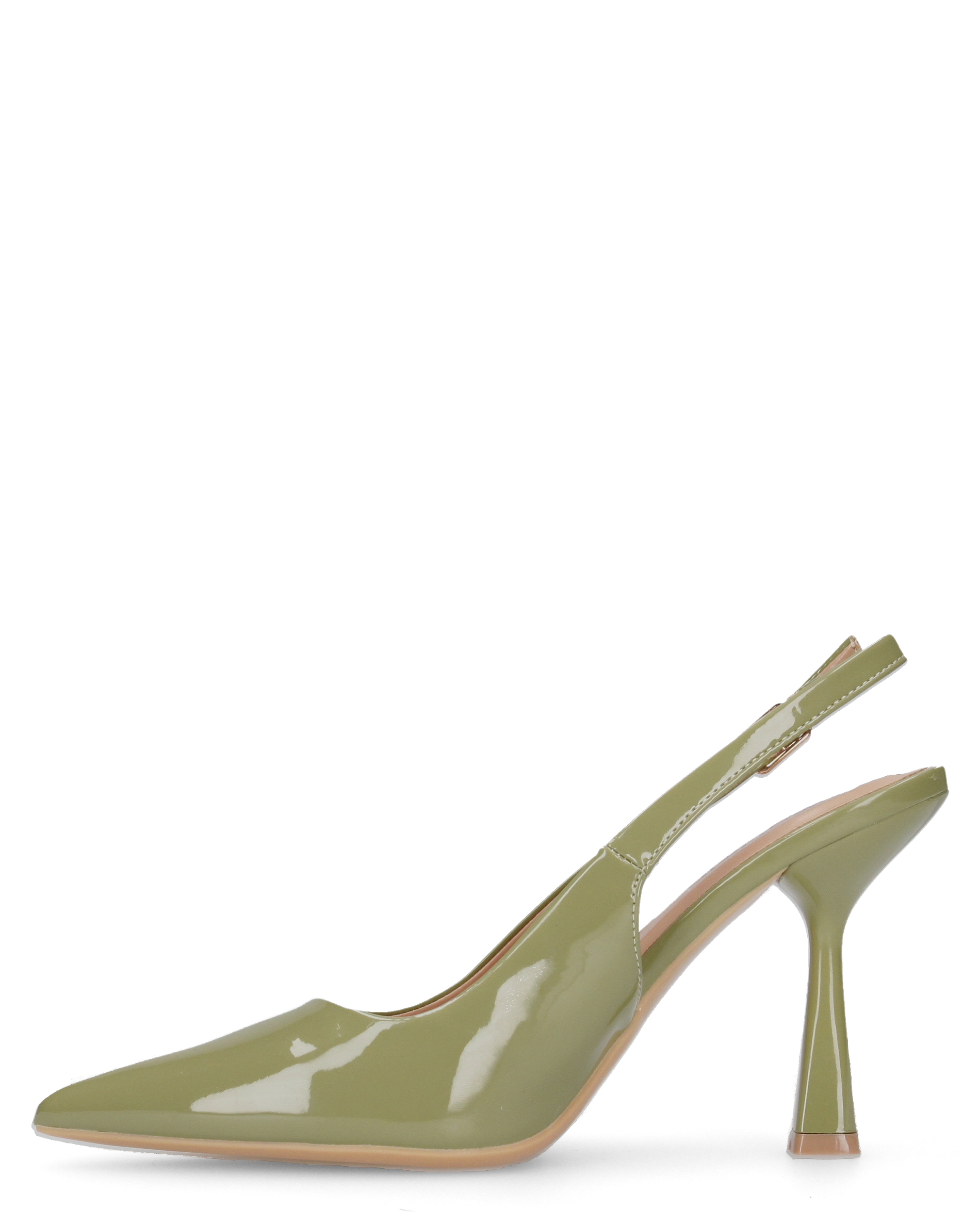 ANETTE - décolleté in glassy verde con cinturino regolabile