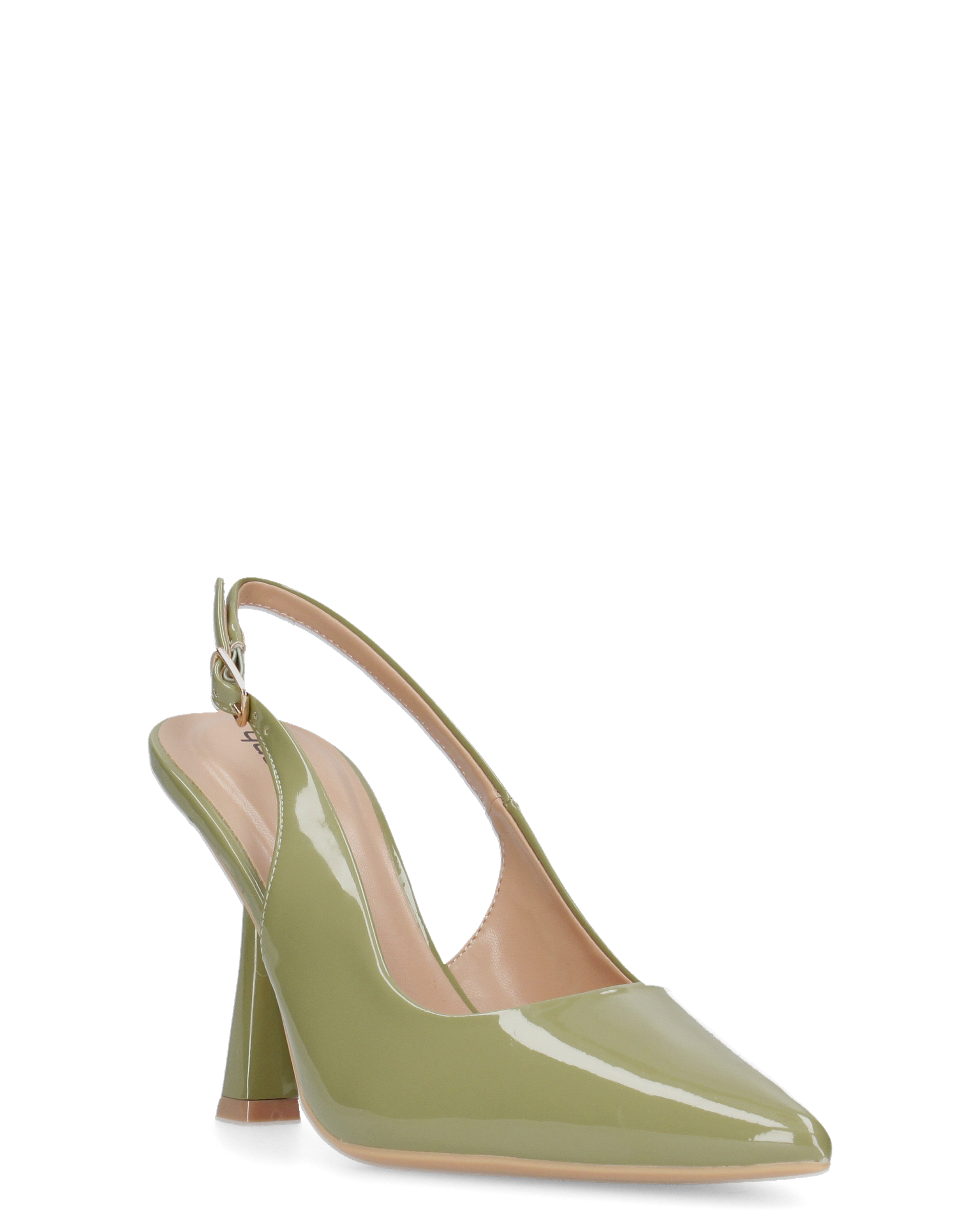 ANETTE - décolleté in glassy verde con cinturino regolabile