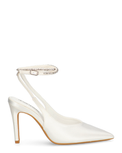 ANNAGRETA - decolette il lycra bianco con gemme nel cinturino