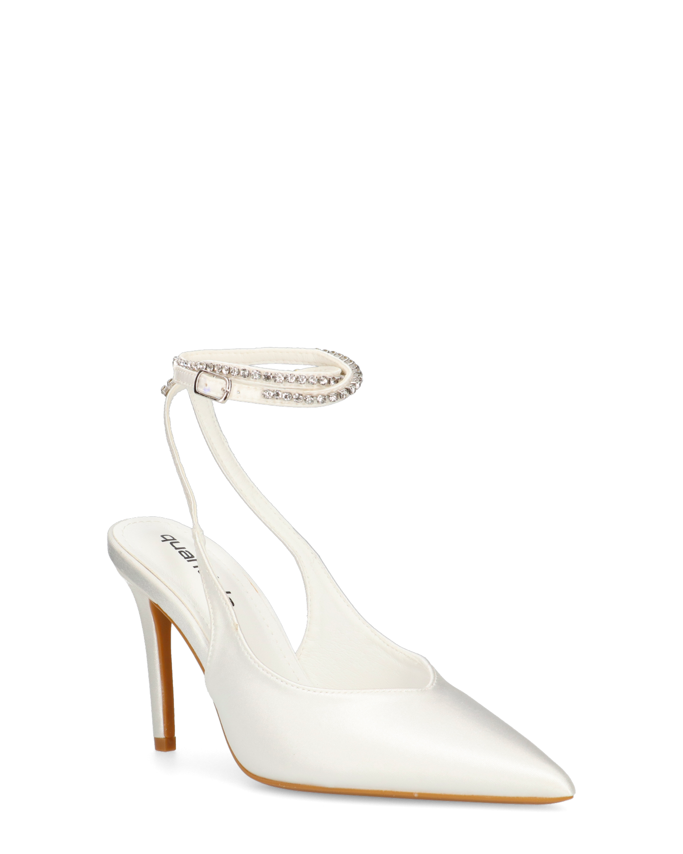 ANNAGRETA - decolette il lycra bianco con gemme nel cinturino