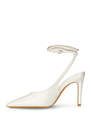 ANNAGRETA - decolette il lycra bianco con gemme nel cinturino
