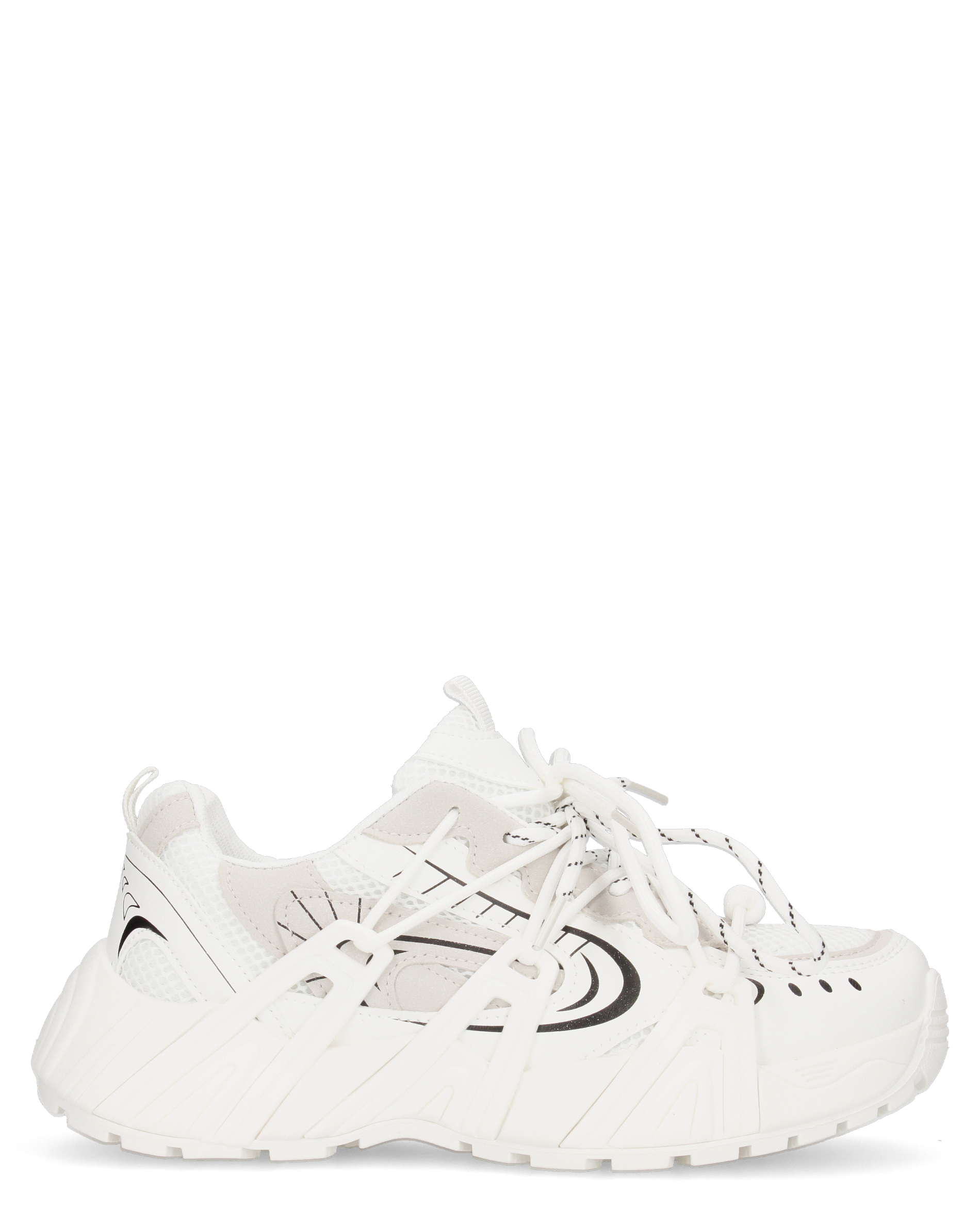 ARIEL - chunky sneakers sportive bianche con doppio set di stringhe