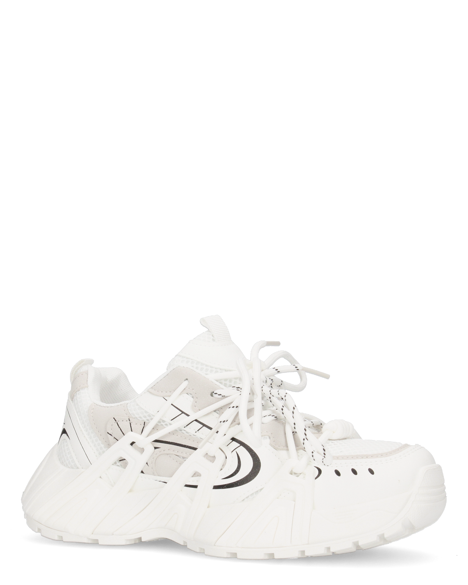 ARIEL - chunky sneakers sportive bianche con doppio set di stringhe