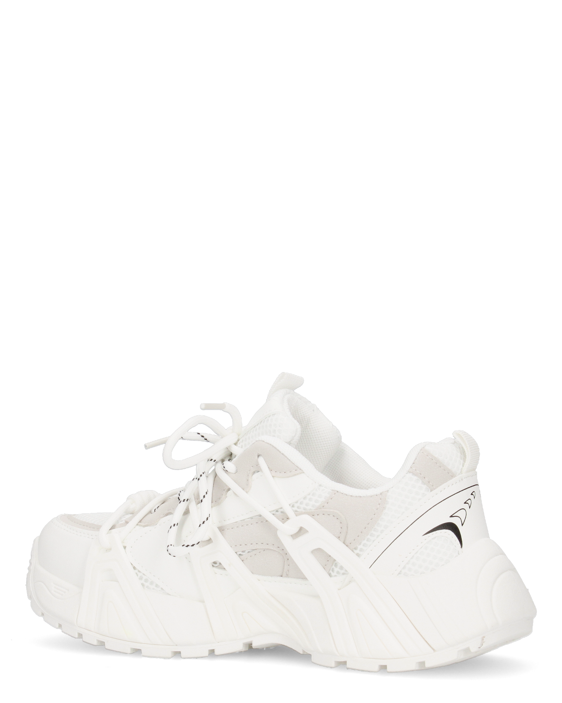 ARIEL - chunky sneakers sportive bianche con doppio set di stringhe