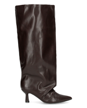 AXEL - stivale alto marrone con gambale ampio e effetto arricciato sulla punta