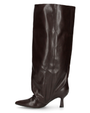 AXEL - stivale alto marrone con gambale ampio e effetto arricciato sulla punta