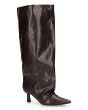 AXEL - stivale alto marrone con gambale ampio e effetto arricciato sulla punta