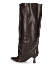 AXEL - stivale alto marrone con gambale ampio e effetto arricciato sulla punta