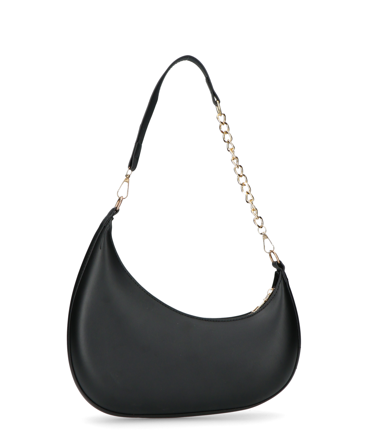AYMAN - borsetta a spalla con zip in ecopelle nera