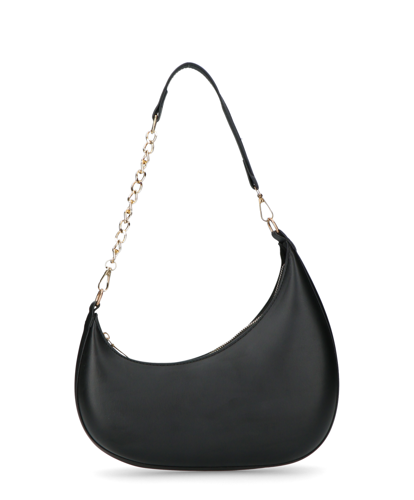 AYMAN - borsetta a spalla con zip in ecopelle nera