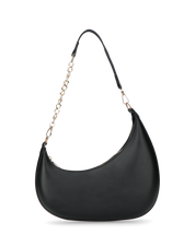 AYMAN - borsetta a spalla con zip in ecopelle nera