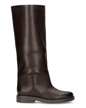 BAILEY - stivali lisci marrone scuro con gambale comodo