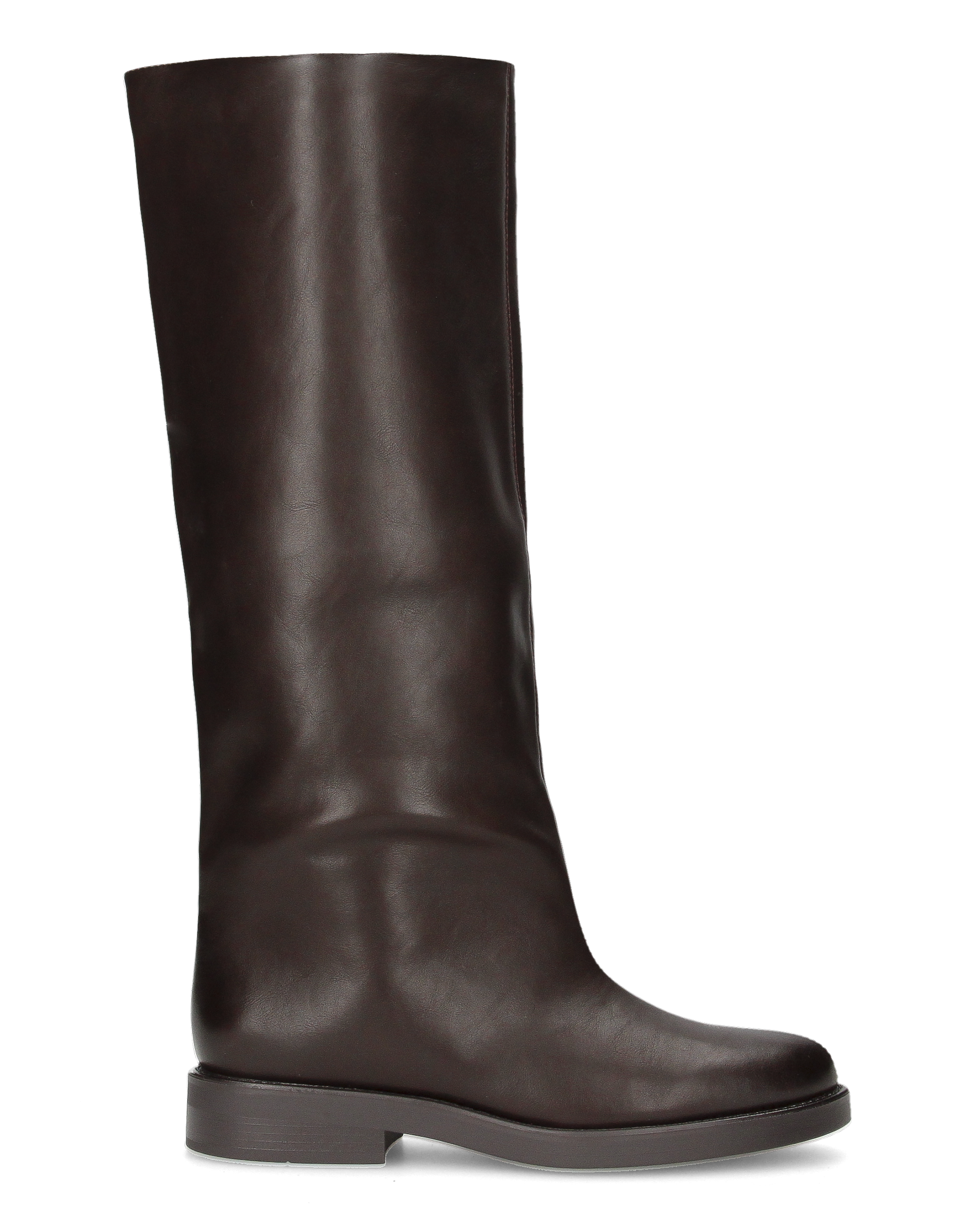 BAILEY - stivali lisci marrone scuro con gambale comodo