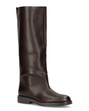 BAILEY - stivali lisci marrone scuro con gambale comodo