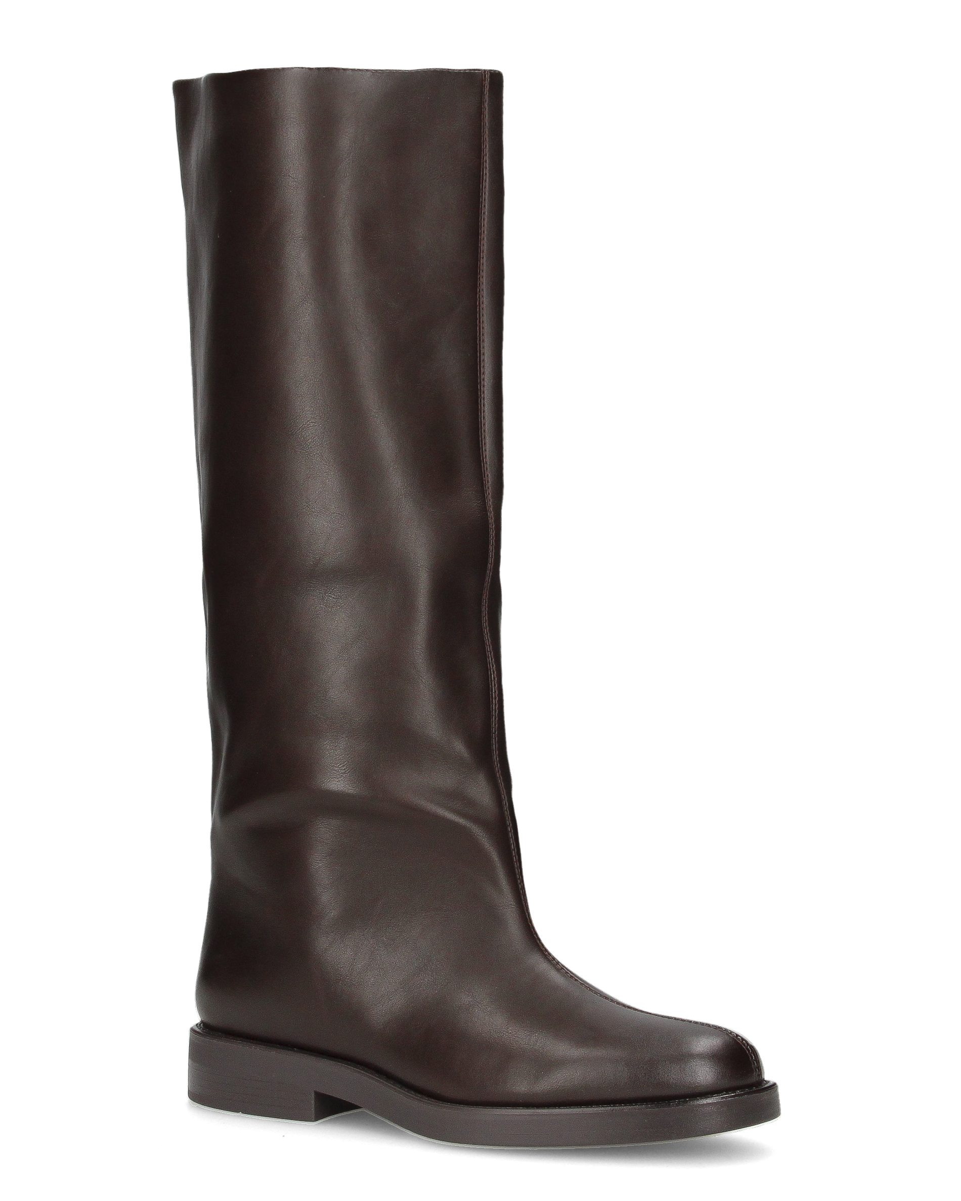 BAILEY - stivali lisci marrone scuro con gambale comodo