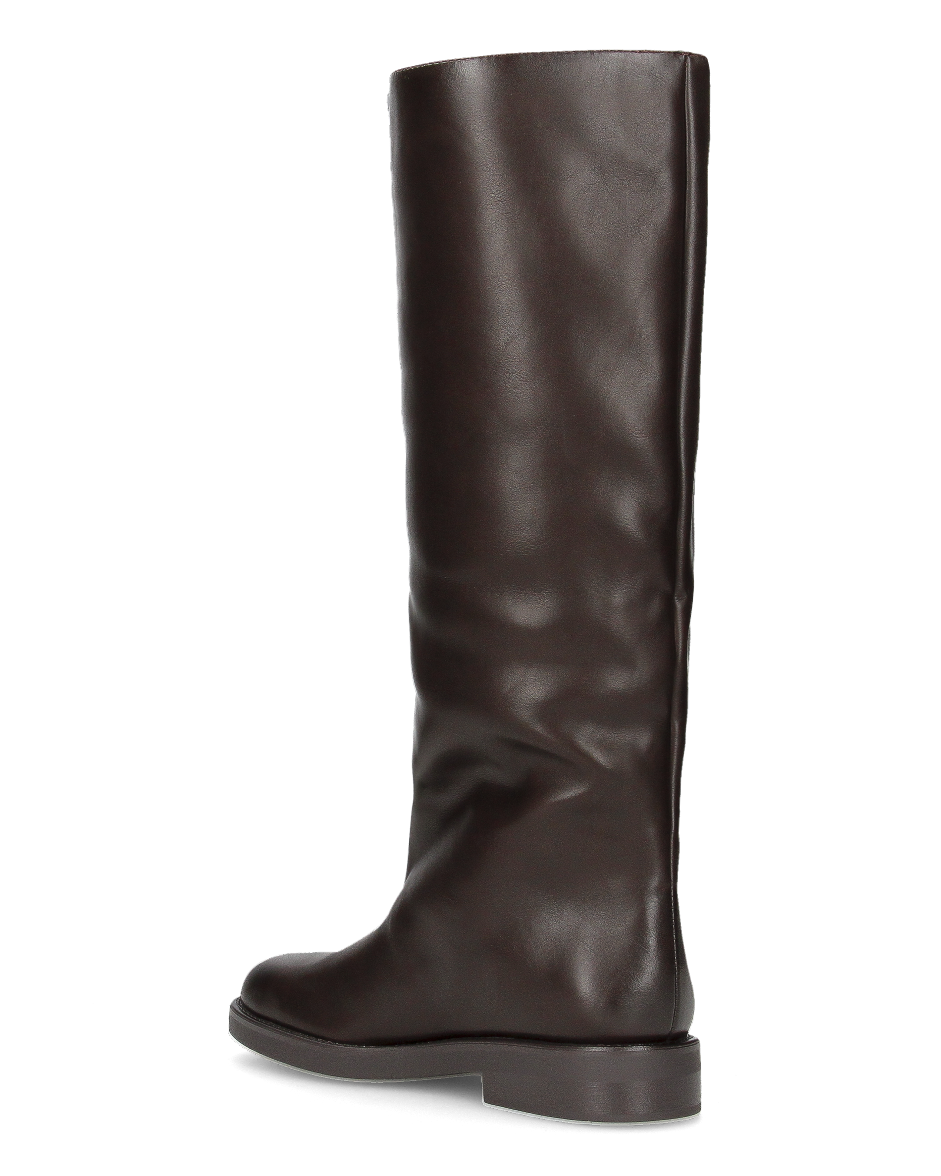 BAILEY - stivali lisci marrone scuro con gambale comodo