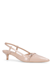 BERIT - sandali décolleté con tacco basso in beige lucido