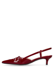 BERIT - sandali décolleté con tacco basso in bordeaux lucido