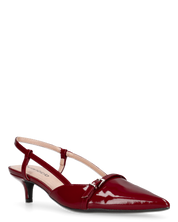 BERIT - sandali décolleté con tacco basso in bordeaux lucido