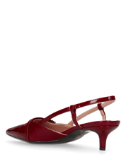 BERIT - sandali décolleté con tacco basso in bordeaux lucido