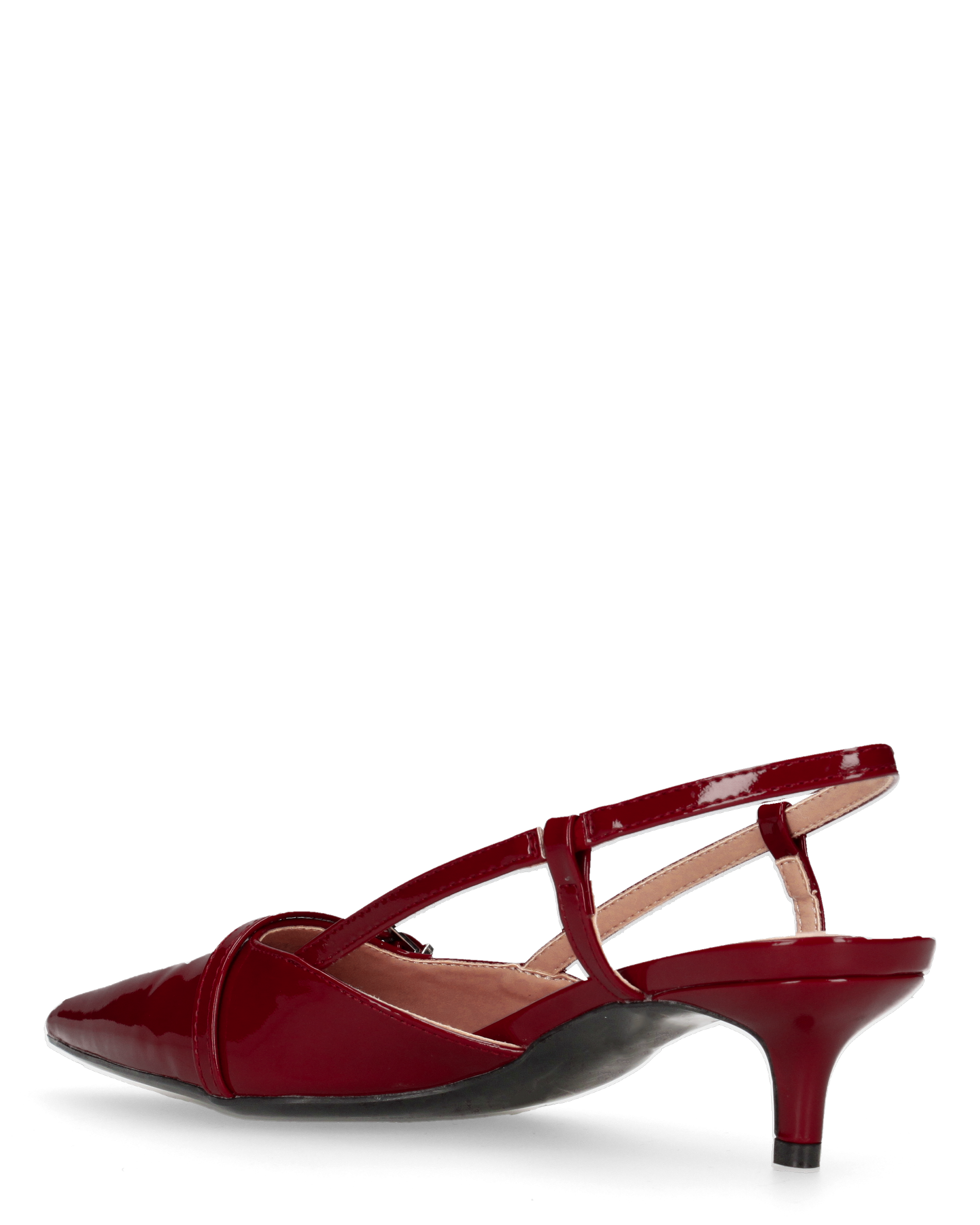 BERIT - sandali décolleté con tacco basso in bordeaux lucido