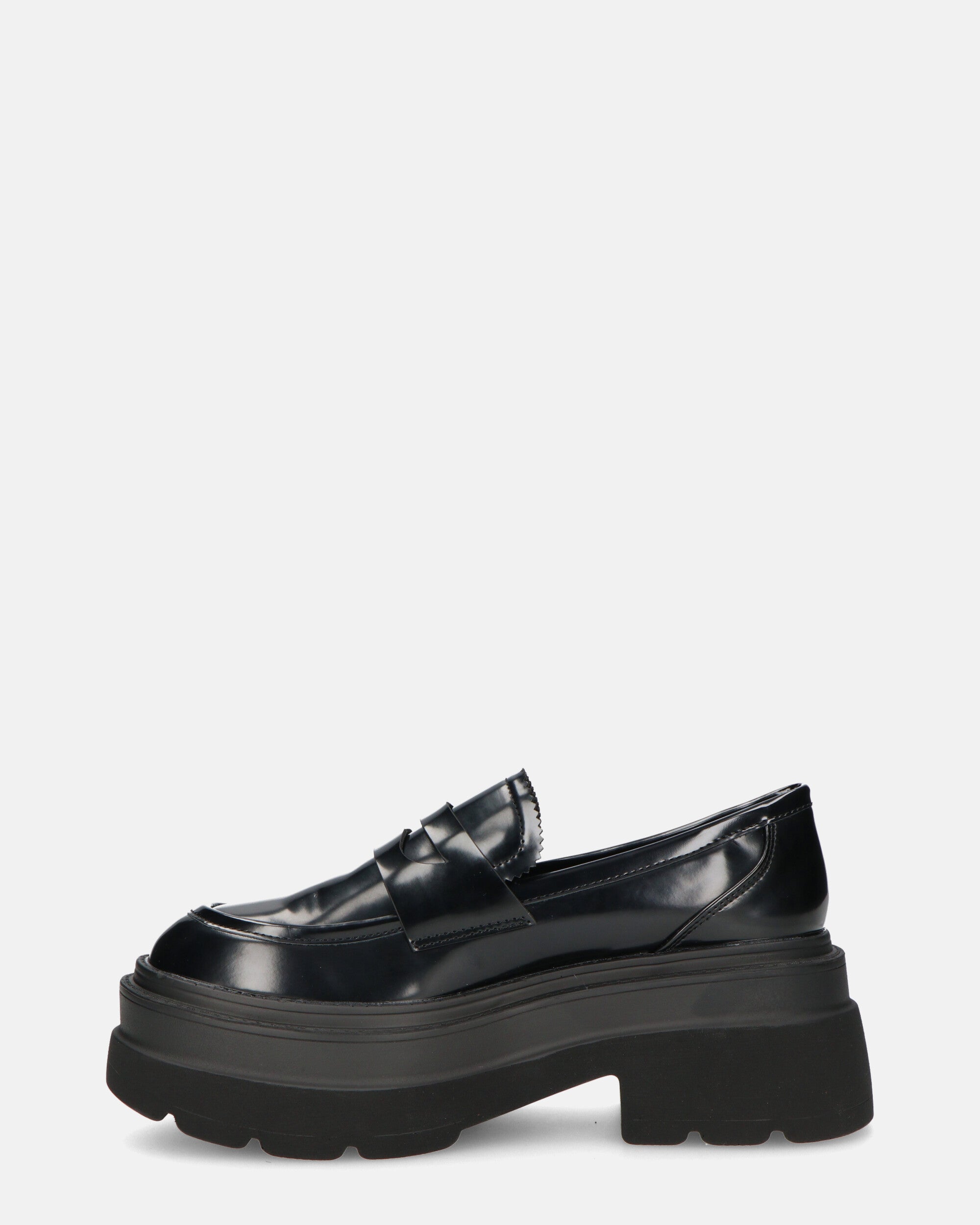 BICE - scarpe basse mocassini platform neri
