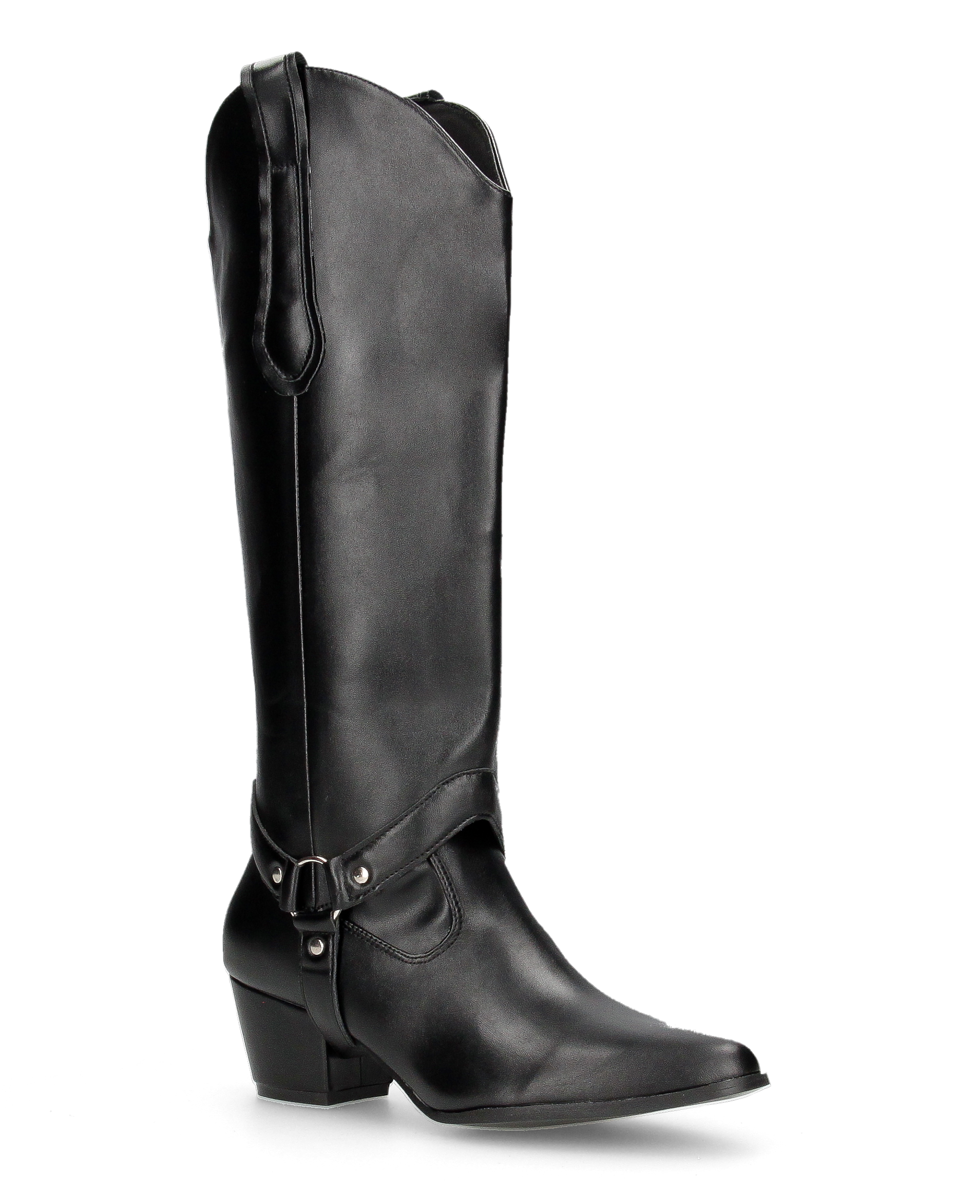 2 in 1 - CAMILA - stivali texani con gambale removibile in ecopelle neri