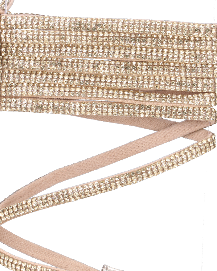 CINDY - sandali con lacci in diamantini oro