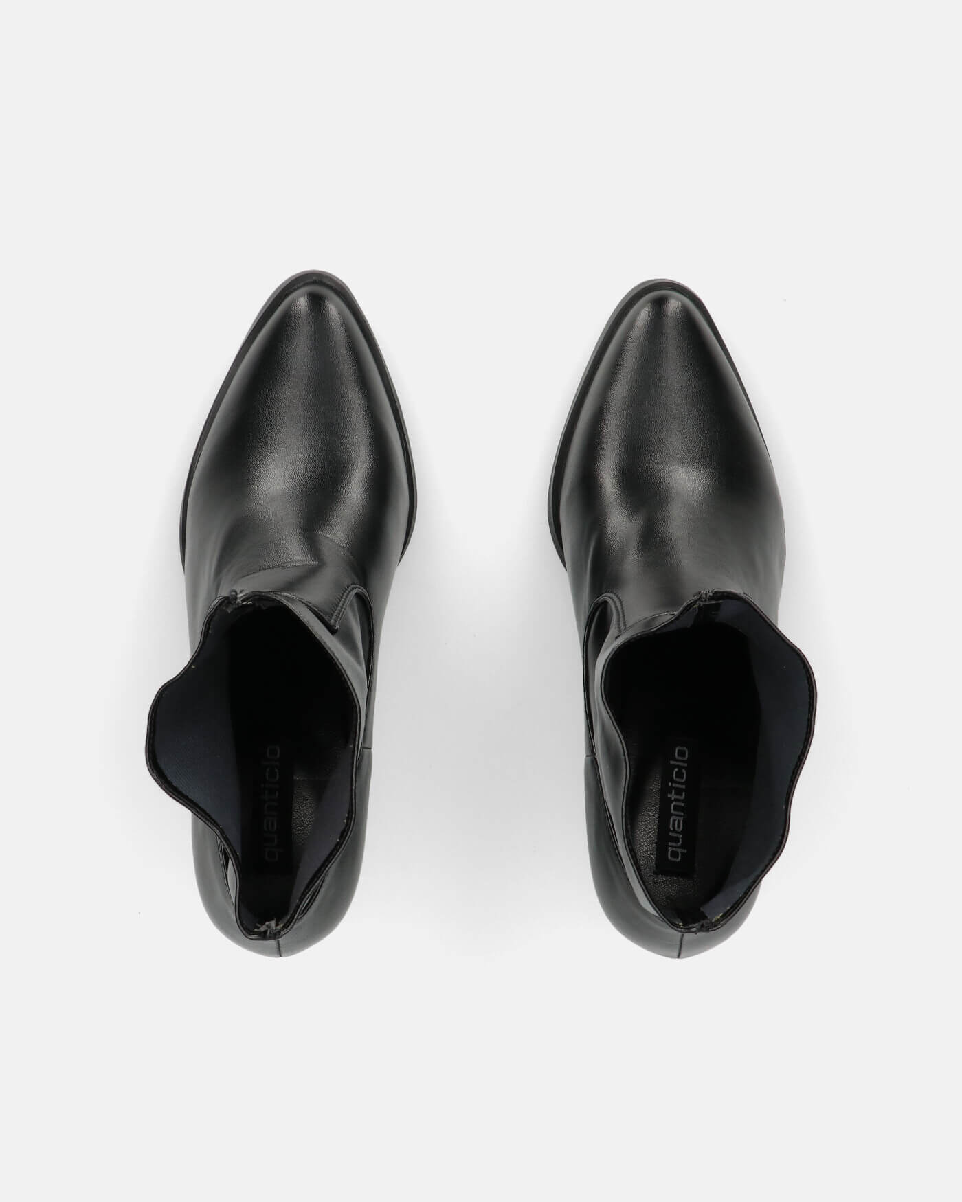 2 in 1 - CAMILA - stivali texani con gambale removibile in ecopelle neri e ricami bianchi