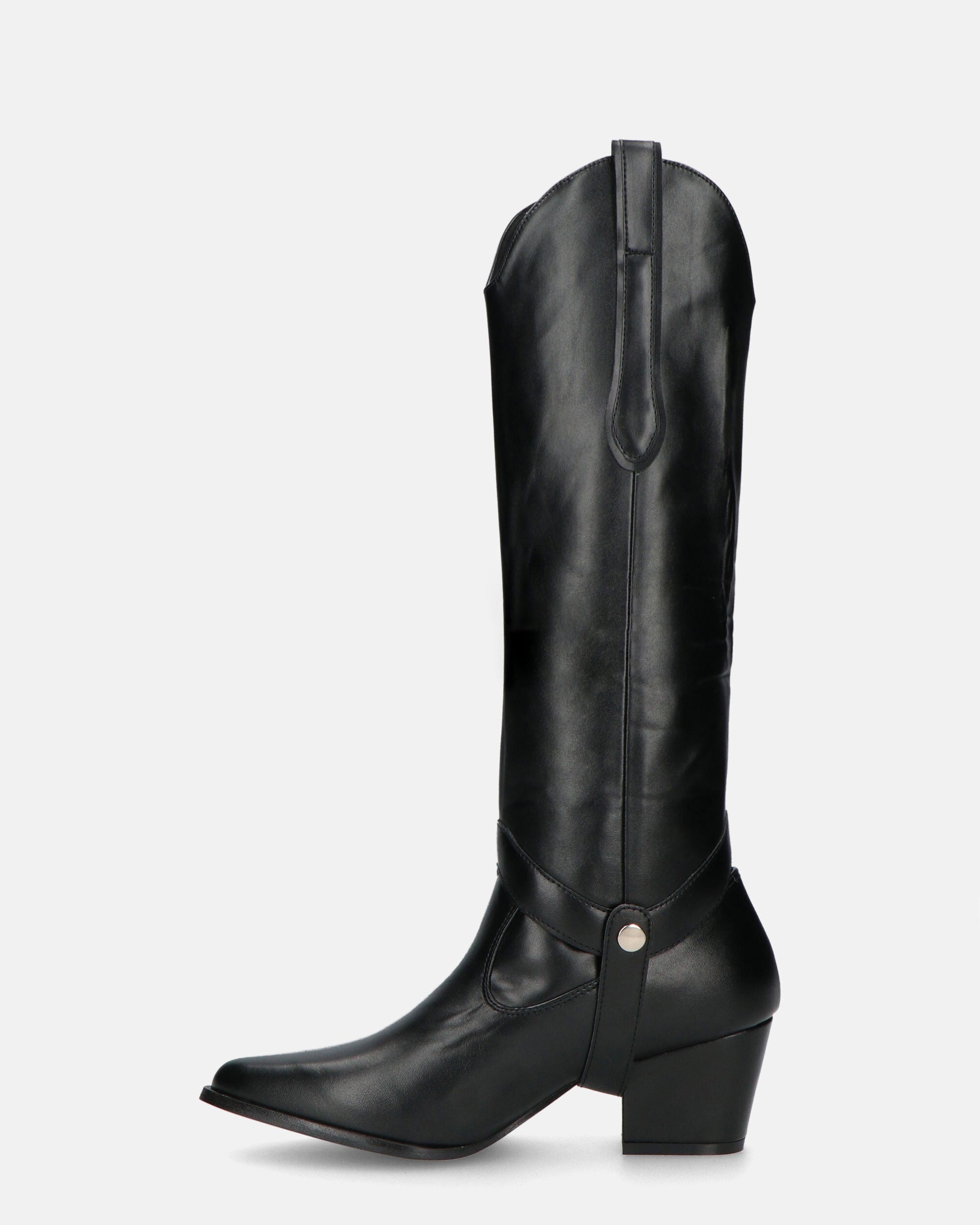 2 in 1 - CAMILA - stivali texani con gambale removibile in ecopelle neri