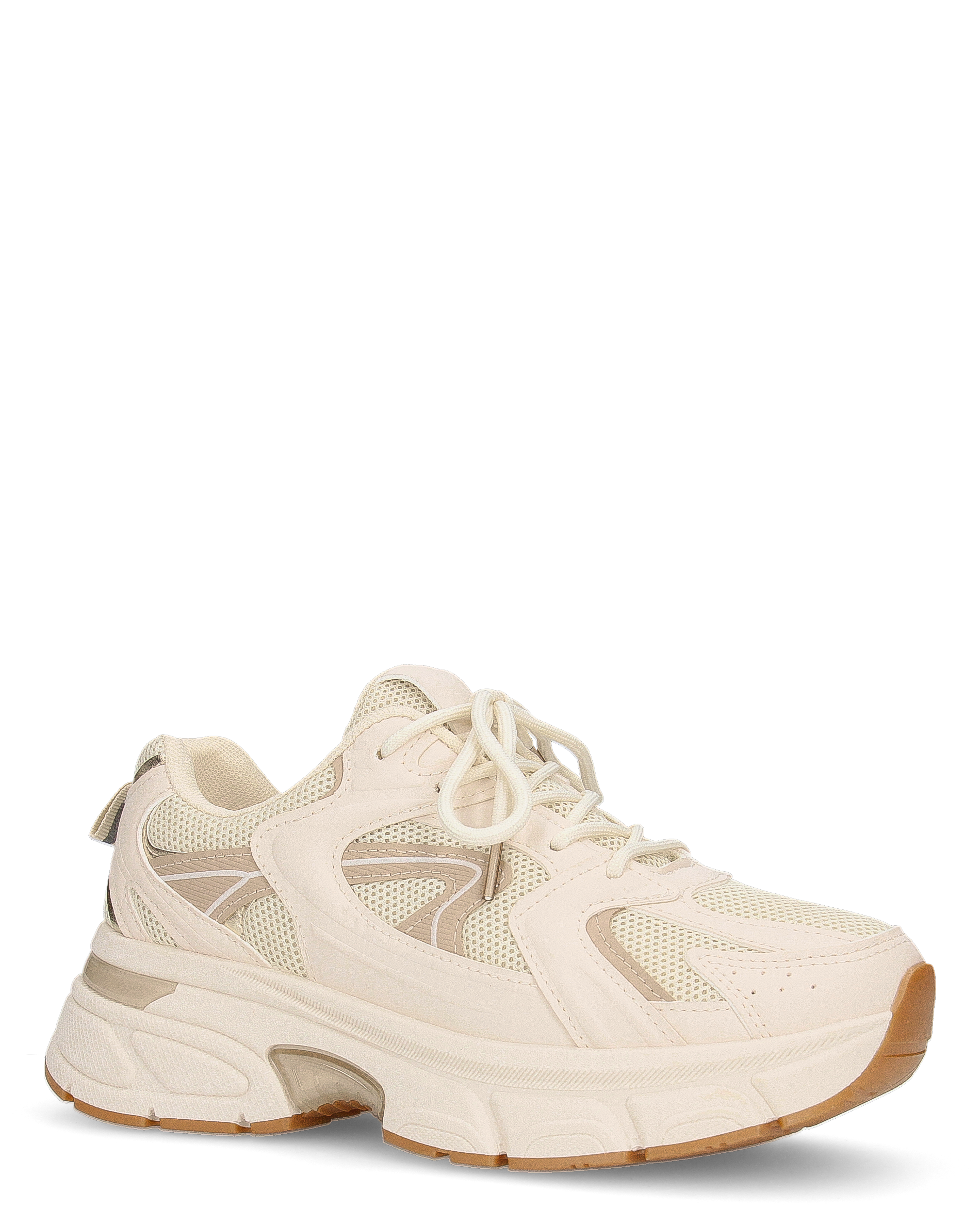 CAROLA - chunky sneakers beige con inserti ed interno rosa