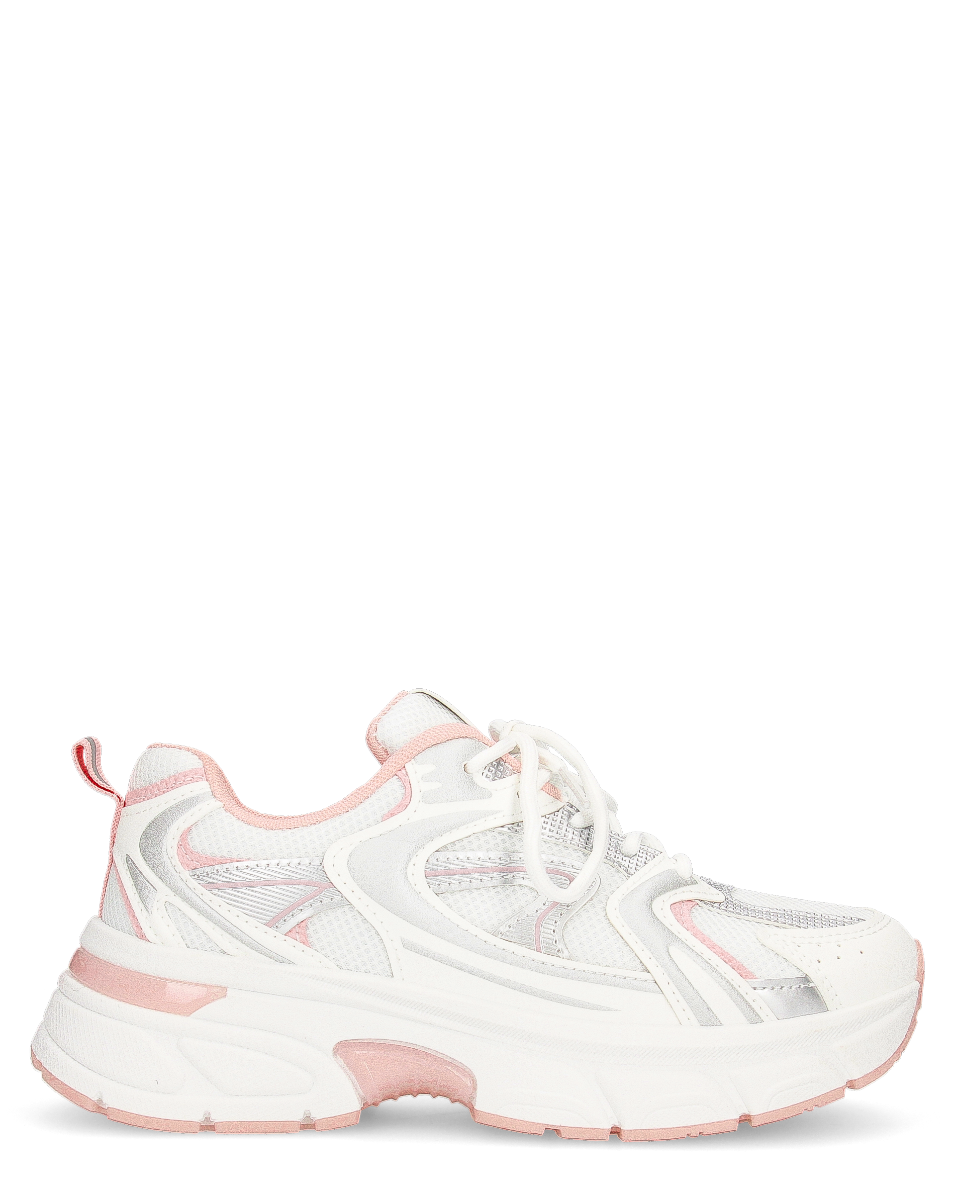 CAROLA - chunky sneakers bianche con inserti ed interno rosa
