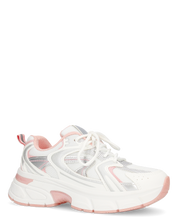 CAROLA - chunky sneakers bianche con inserti ed interno rosa